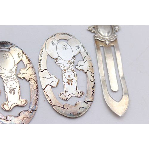 16 - 3 x Antique / Vintage Hallmarked .925 STERLING SILVER Bookmarks (23g)    In antique / vintage condit... 