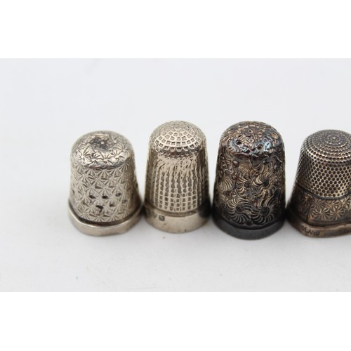 17 - 5 x Antique / Vintage .925 STERLING SILVER Thimbles Inc Charles Horner Etc (21g)  In antique / vinta... 