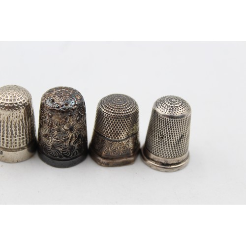 17 - 5 x Antique / Vintage .925 STERLING SILVER Thimbles Inc Charles Horner Etc (21g)  In antique / vinta... 