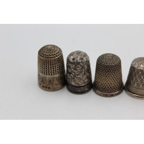 18 - 5 x Antique / Vintage .925 STERLING SILVER Thimbles Inc Charles Horner Etc (23g)      In antique / v... 