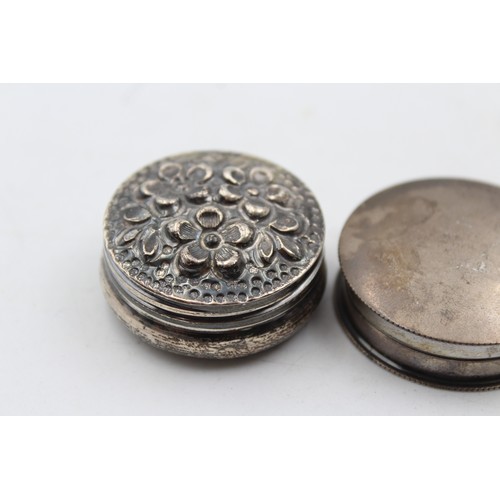 20 - 3 x Antique / Vintage .800, .900 & .925 STERLING SILVER Pill / Trinket Boxes 55g       In antique / ... 