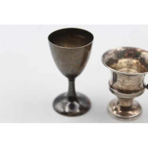 21 - 3 x Antique / Vintage Hallmarked .925 STERLING SILVER Small Cups / Chalice (31g)    In antique / vin... 