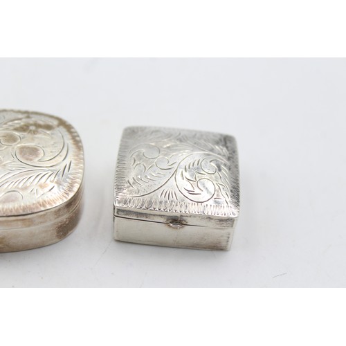 26 - 3 x Assorted Vintage Hallmarked .925 STERLING SILVER Pill / Trinket Boxes (51g)   In vintage conditi... 