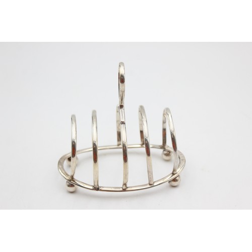 36 - Antique Hallmarked 1908 Birmingham STERLING SILVER 5 Bar Toast Rack (53g) Maker - Elkington & Co Dia... 