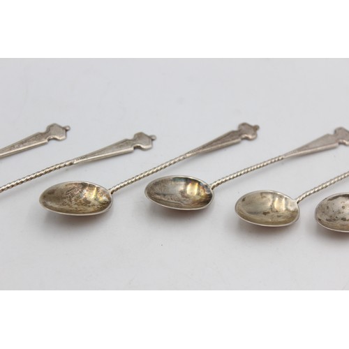 38 - 6 x Antique Victorian Hallmarked 1898 Sheffield STERLING SILVER Teaspoons (37g)     Maker - Roberts ... 