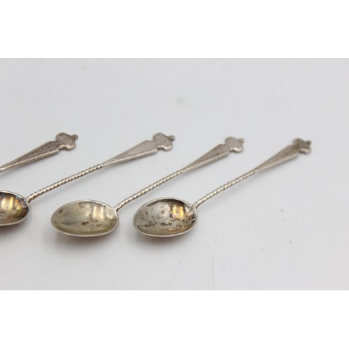 38 - 6 x Antique Victorian Hallmarked 1898 Sheffield STERLING SILVER Teaspoons (37g)     Maker - Roberts ... 