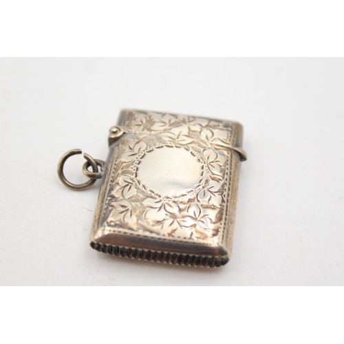 41 - Antique Hallmarked 1908 Birmingham STERLING SILVER Vesta / Match Case (18g) Maker - William Henry Sp... 