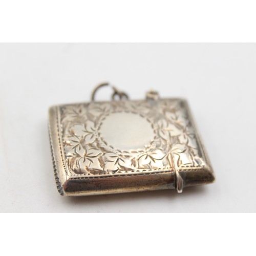 41 - Antique Hallmarked 1908 Birmingham STERLING SILVER Vesta / Match Case (18g) Maker - William Henry Sp... 