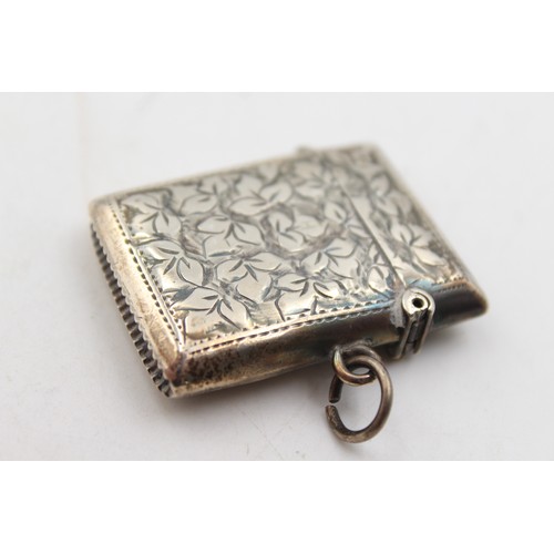 41 - Antique Hallmarked 1908 Birmingham STERLING SILVER Vesta / Match Case (18g) Maker - William Henry Sp... 