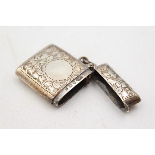 41 - Antique Hallmarked 1908 Birmingham STERLING SILVER Vesta / Match Case (18g) Maker - William Henry Sp... 