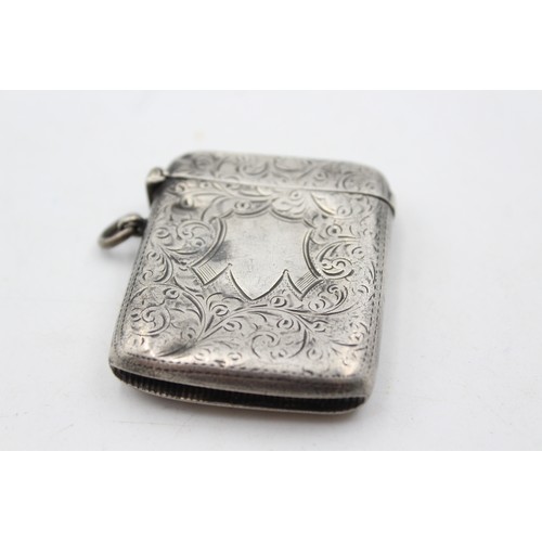 42 - Antique Hallmarked 1906 Chester STERLING SILVER Vesta / Match Case (28g)Maker - William Neale or Wil... 