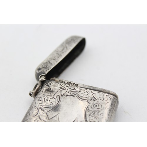 42 - Antique Hallmarked 1906 Chester STERLING SILVER Vesta / Match Case (28g)Maker - William Neale or Wil... 