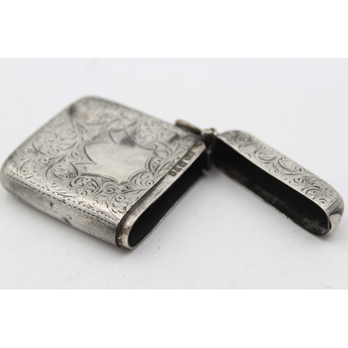 42 - Antique Hallmarked 1906 Chester STERLING SILVER Vesta / Match Case (28g)Maker - William Neale or Wil... 