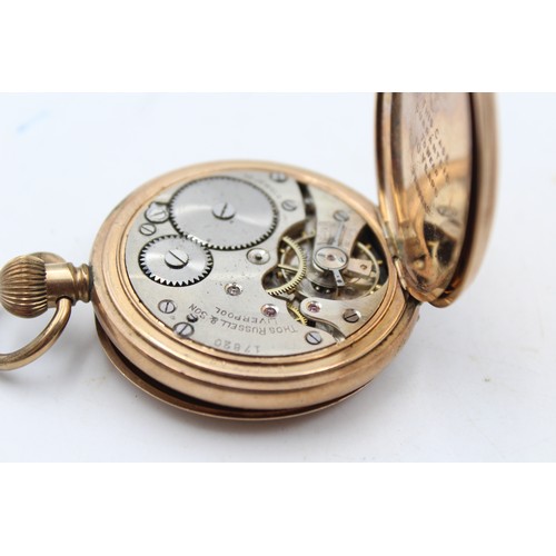 47 - 2 x Vintage Gents POCKET WATCHES Hand-Wind Inc. Thos.Russel / Liverpool Vintage Gents  Rolled Gold P... 