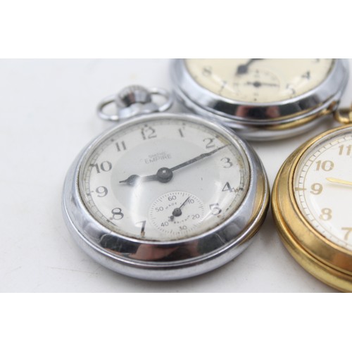 48 - 4 x Vintage Gents POCKET WATCHES Hand-Wind WORKING Inc. SMITHS, Ingersoll Etc.  Vintage Gents POCKET... 