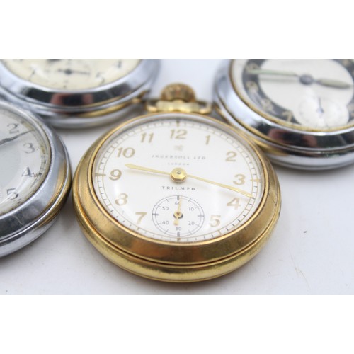 48 - 4 x Vintage Gents POCKET WATCHES Hand-Wind WORKING Inc. SMITHS, Ingersoll Etc.  Vintage Gents POCKET... 