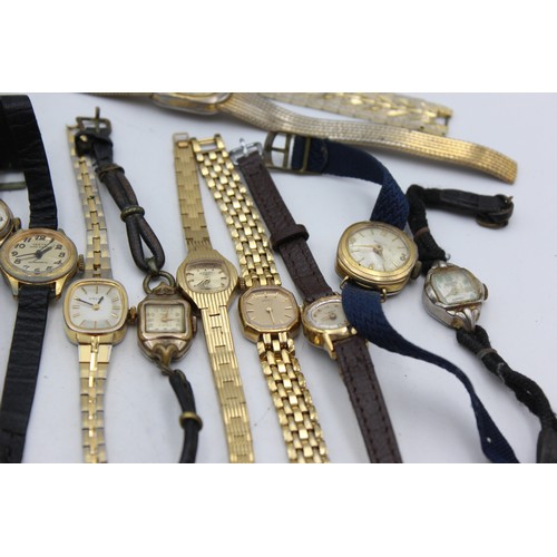 50 - 25 x Vintage Ladies Gold Tone WRISTWATCHES Hand-Wind Inc. BULOVA, ROAMER Etc.  Vintage Ladies Gold T... 