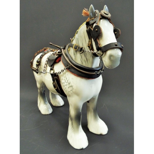 248 - Beswick grey shire mare, model no 818, with full harness.