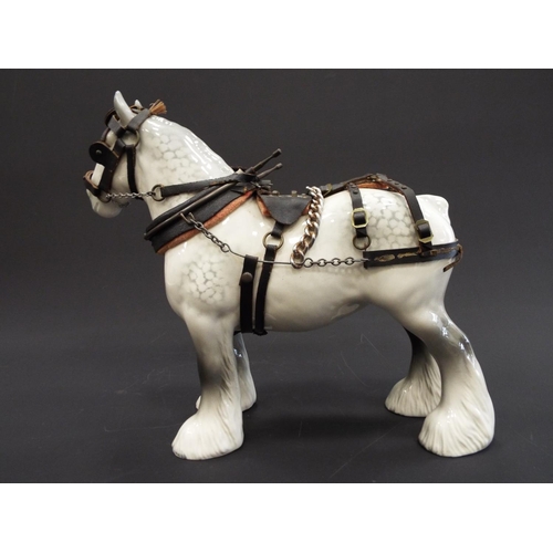 248 - Beswick grey shire mare, model no 818, with full harness.