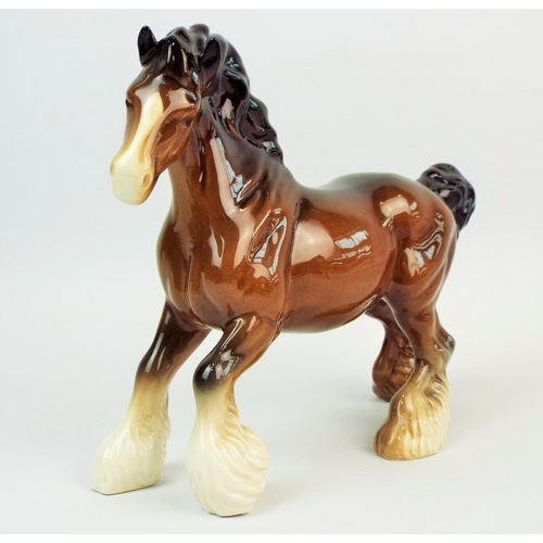 323 - Vintage Beswick brown cantering shire, model no 975.