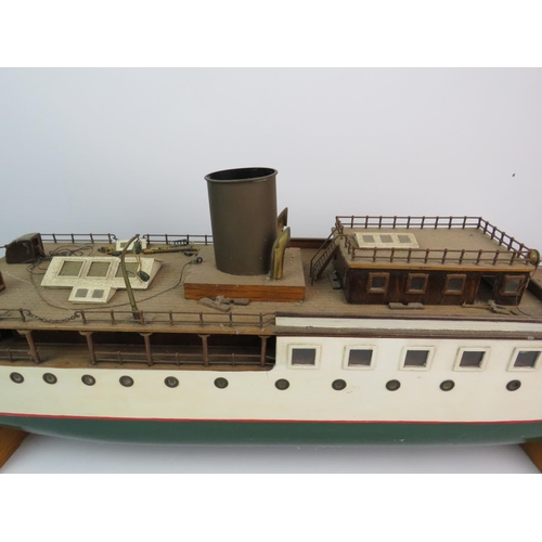 380 - Large handbuilt model of the Steamer 'Aqualea' with measures 40 inches long , 15 inches tall at the ... 