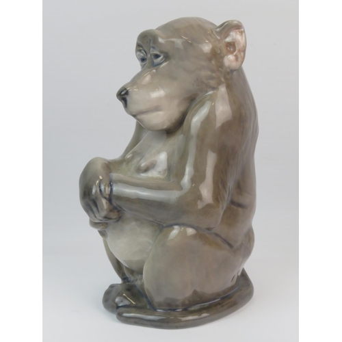 384 - Royal Copenhagen Pregnant Gibbon figure. Number 1444 which dates from 1955.  No visable damage. Meas... 