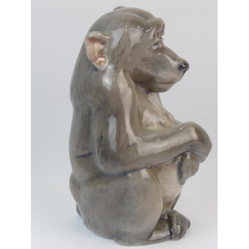 384 - Royal Copenhagen Pregnant Gibbon figure. Number 1444 which dates from 1955.  No visable damage. Meas... 