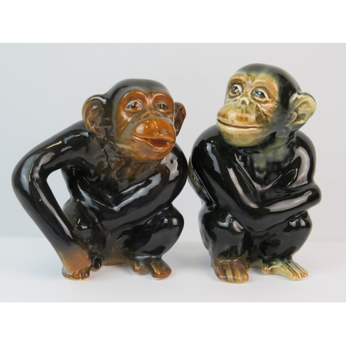 388 - Two Sylvac chimps, each approx 5 inches tall. No visable damage. See photos.