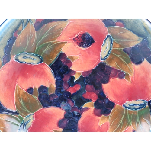 399 - Early 20th Century (poss 1918) Moorcroft Burslem dish decorated with Pomegranites & Grapes. Green Mo... 