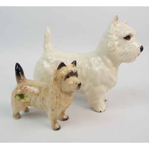 404 - Beswick dog figurines West highland terrier & Cairn terrier.