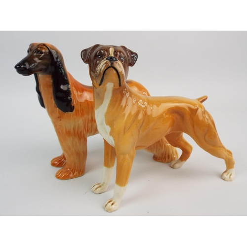 405 - Beswick dog figurines Afgan Hound and Boxer.