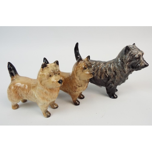 407 - Royal Doulton Cairn Terrier and 2 Beswick Cairn terriers.