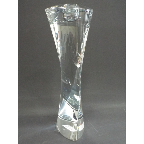 434 - Heavy crystal glass twisted candle holder by ROGASKA standing 10