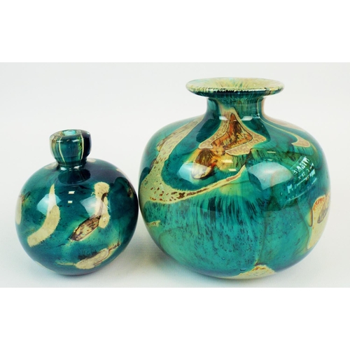 554 - Art glass Mdina style vase and penholder.