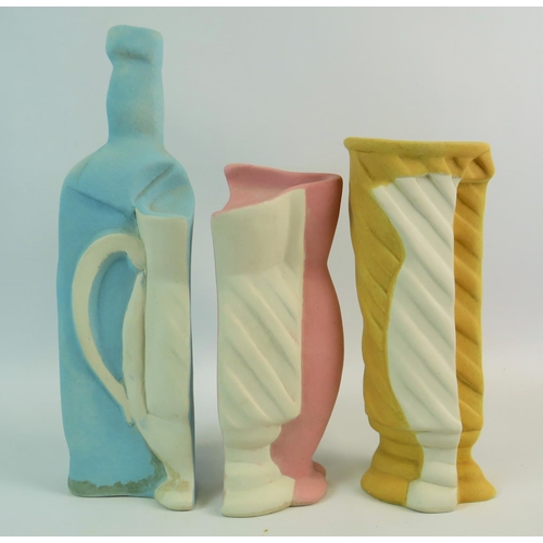 970 - Trio of interlocking Bisque glased ceramic kitchen ornaments by  Peter Wright.  Tallest being 10 inc... 