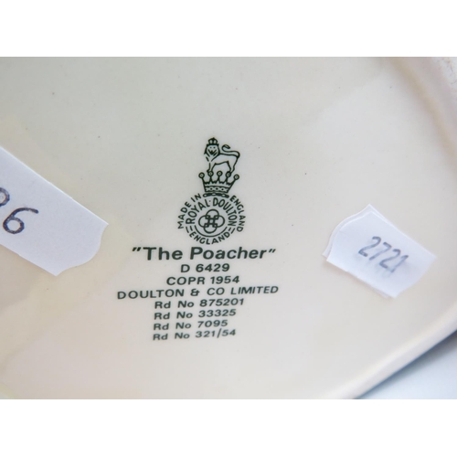 42 - Two Large Royal Doulton Character Jugs,  'D6700 The Carpenter'  plus D6429 The Poacher. Both damage ... 