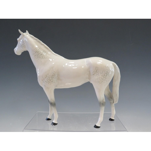 53 - Beswick Large Grey Hunter model 1734, Very good condition save for two tiny chips to one hoof. See p... 