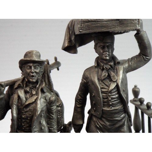 92 - Four pewter The cries of olde london figures by Peter Jackson for Franklin mint limited editions.