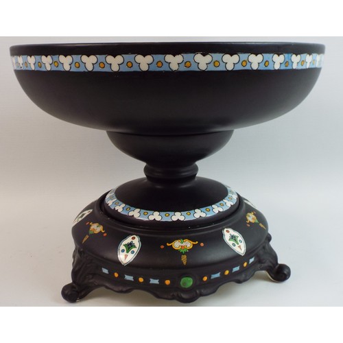 95 - Art nouveau style pedastal bowl on matching base by Crown Devon.