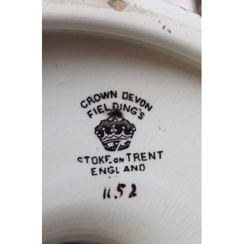 95 - Art nouveau style pedastal bowl on matching base by Crown Devon.