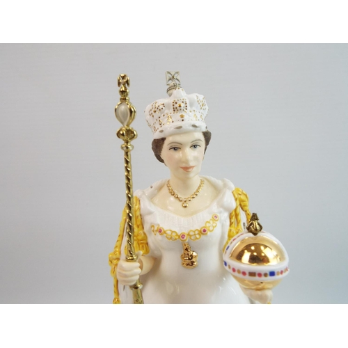 152 - Coalport Queen Elizabeth II Diamond jubilee figurine (missing the cross on the orb).