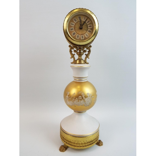 186 - French style gilt mantle clock.