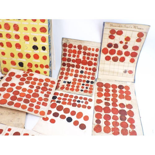 374 - Large job lot of antique wax seals on paper and board. See photos.