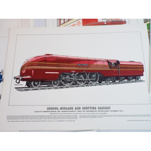 375 - 16 Ltd edition lithograph of vintage vehicles. See photos.