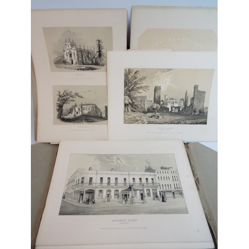 380 - Book/Folder containing 21 lithographs of Victorian Cheltenam by G Rowe,  late 1800's comes with orig... 