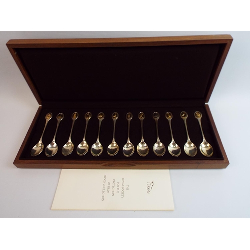 421 - RSPB silver spoon collection in presentation box  326g overall