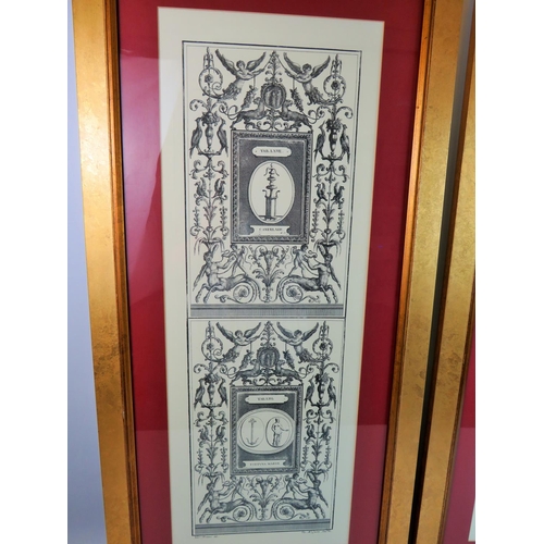 483 - Pair of nicely framed classical French Architectural prints under glass. Each measures approx 36 x 1... 