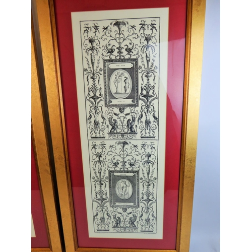 483 - Pair of nicely framed classical French Architectural prints under glass. Each measures approx 36 x 1... 