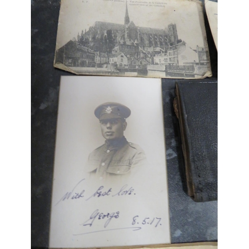 507 - Interesting ephemera/postcards relating to local Lincolnshire Regiment Solder from WW1. see photos.