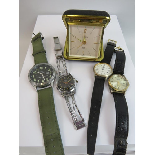 518 - Selection of quartz watches, a Europa German made seven jewel, non runner, plus a Mortima 17 Jewel a... 